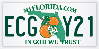 FL license plate ECGY21