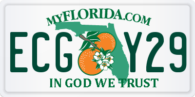 FL license plate ECGY29