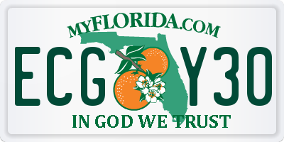 FL license plate ECGY30