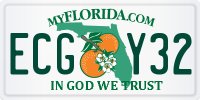 FL license plate ECGY32