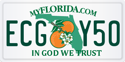 FL license plate ECGY50