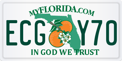 FL license plate ECGY70