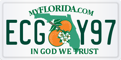 FL license plate ECGY97
