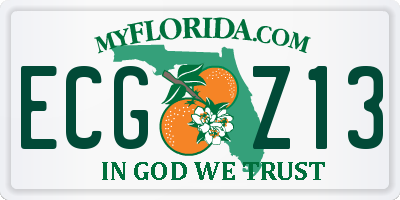 FL license plate ECGZ13