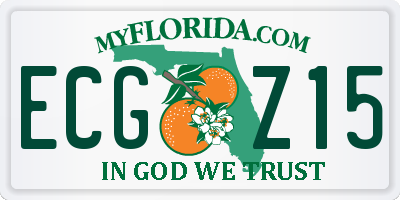 FL license plate ECGZ15