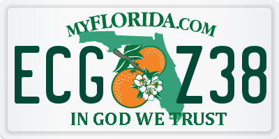 FL license plate ECGZ38