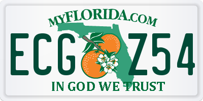 FL license plate ECGZ54