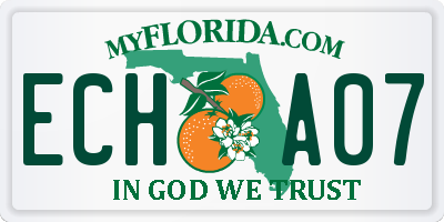 FL license plate ECHA07