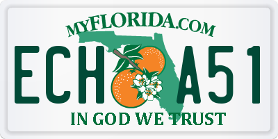 FL license plate ECHA51