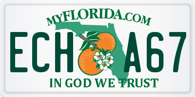 FL license plate ECHA67