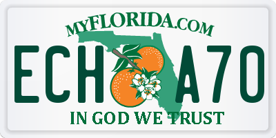 FL license plate ECHA70