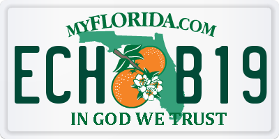 FL license plate ECHB19