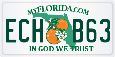 FL license plate ECHB63