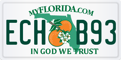 FL license plate ECHB93