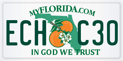 FL license plate ECHC30