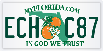 FL license plate ECHC87