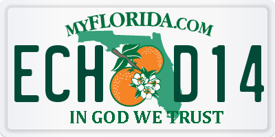 FL license plate ECHD14