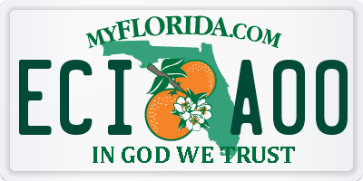 FL license plate ECIA00