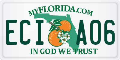 FL license plate ECIA06