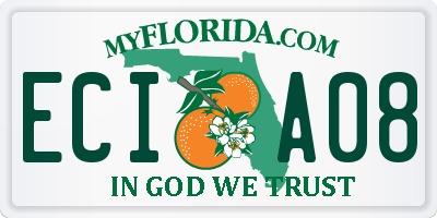 FL license plate ECIA08