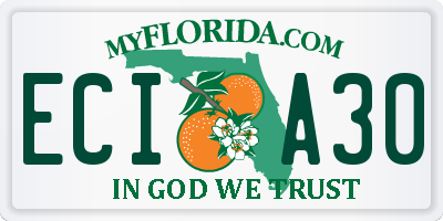 FL license plate ECIA30