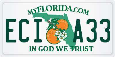 FL license plate ECIA33