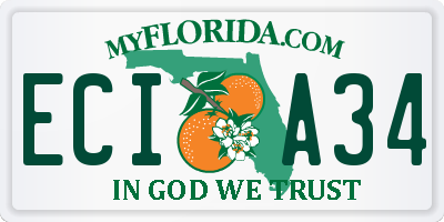 FL license plate ECIA34