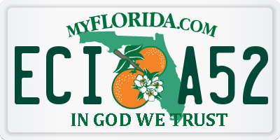 FL license plate ECIA52