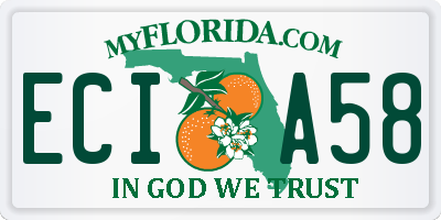 FL license plate ECIA58