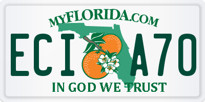 FL license plate ECIA70