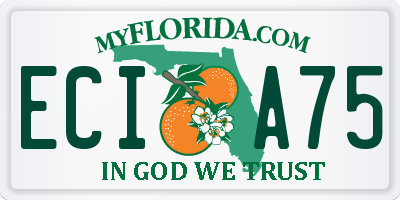 FL license plate ECIA75