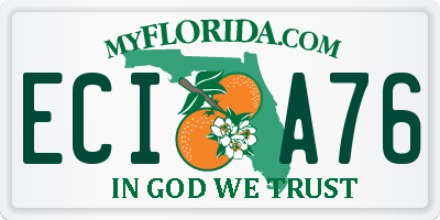 FL license plate ECIA76