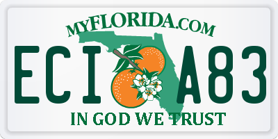 FL license plate ECIA83