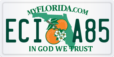FL license plate ECIA85
