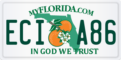 FL license plate ECIA86