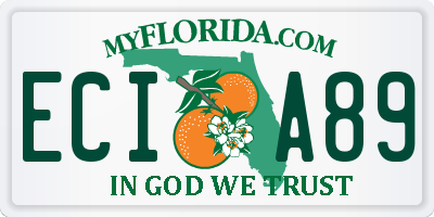 FL license plate ECIA89