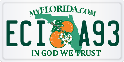 FL license plate ECIA93