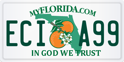 FL license plate ECIA99