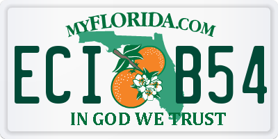 FL license plate ECIB54