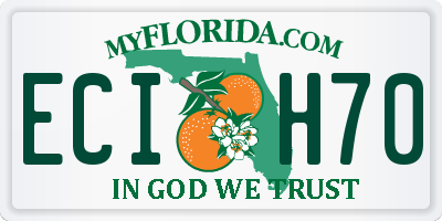 FL license plate ECIH70