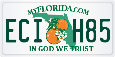 FL license plate ECIH85