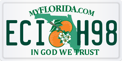 FL license plate ECIH98