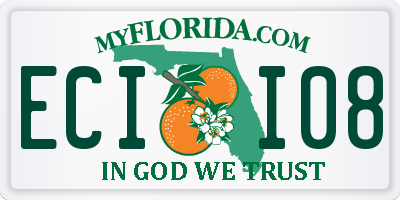 FL license plate ECII08