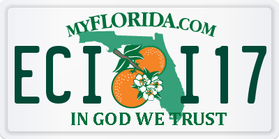 FL license plate ECII17