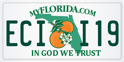 FL license plate ECII19