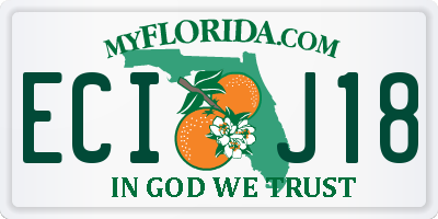 FL license plate ECIJ18