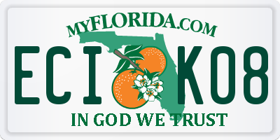 FL license plate ECIK08
