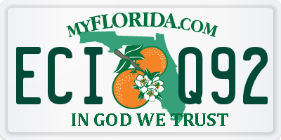 FL license plate ECIQ92