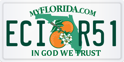 FL license plate ECIR51