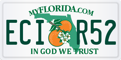 FL license plate ECIR52